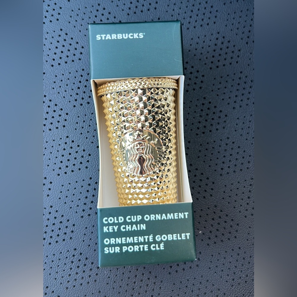 Starbucks Gold Studded Cold Cup Keychain/Ornament